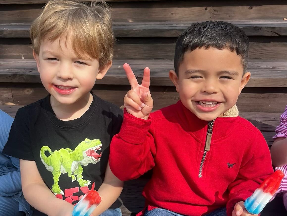 SJDS preschoolers enjoying a popsicle